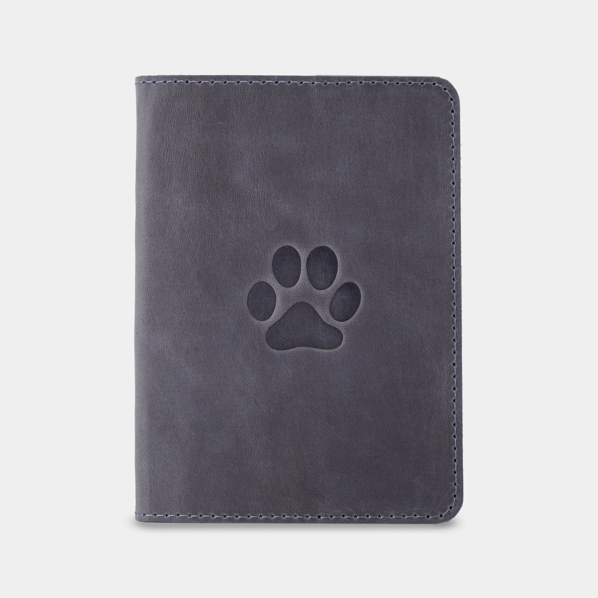 Обложка для ветеринарного паспорта Paw, серый (винтажный)