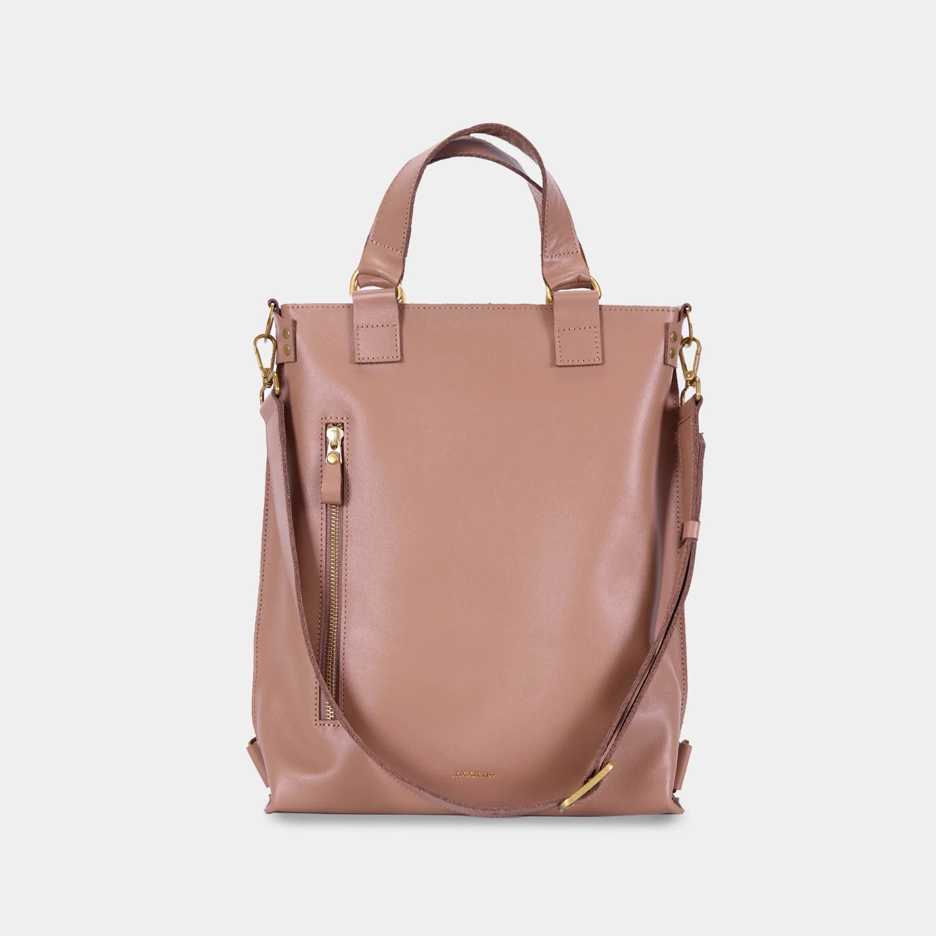 Унісекс сумка-рюкзак Optimus INCARNE, натуральна шкіра мокка, стильний мінімалістичний дизайн