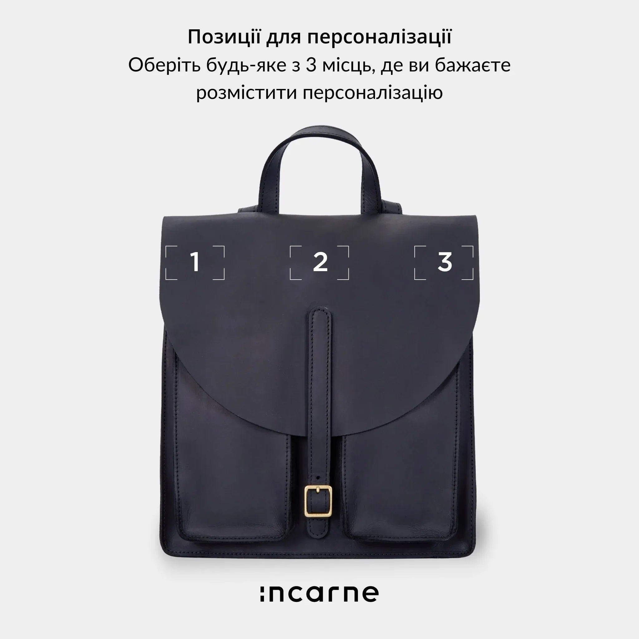 Рюкзак Circles чорний вінтажний з натуральної шкіри, лаконічний міський стиль від бренду INCARNE