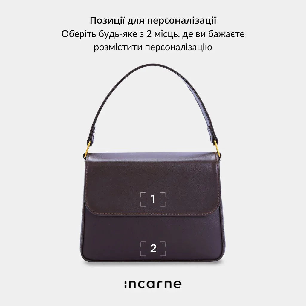 Сумка зі шкіри Fancy шоколад, універсальна жіноча модель 3 в 1 від українського бренду INCARNE