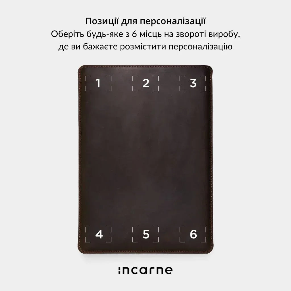 Шкіряний чохол Free Port Plus INCARNE з м’якою фетровою підкладкою для захисту ноутбука та заряджання всередині чохла