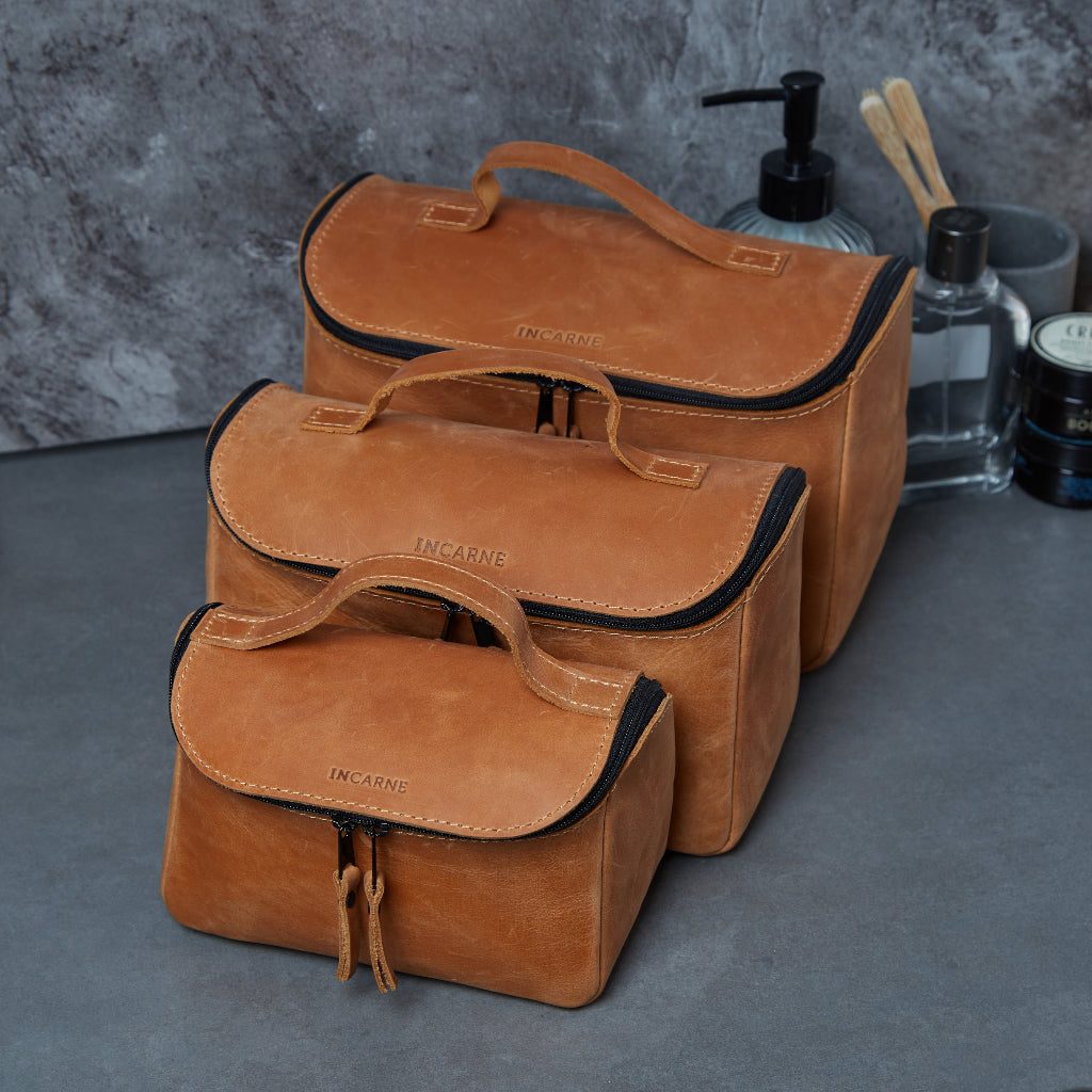 Косметичка Timeless Small, коньяк (вінтажний)