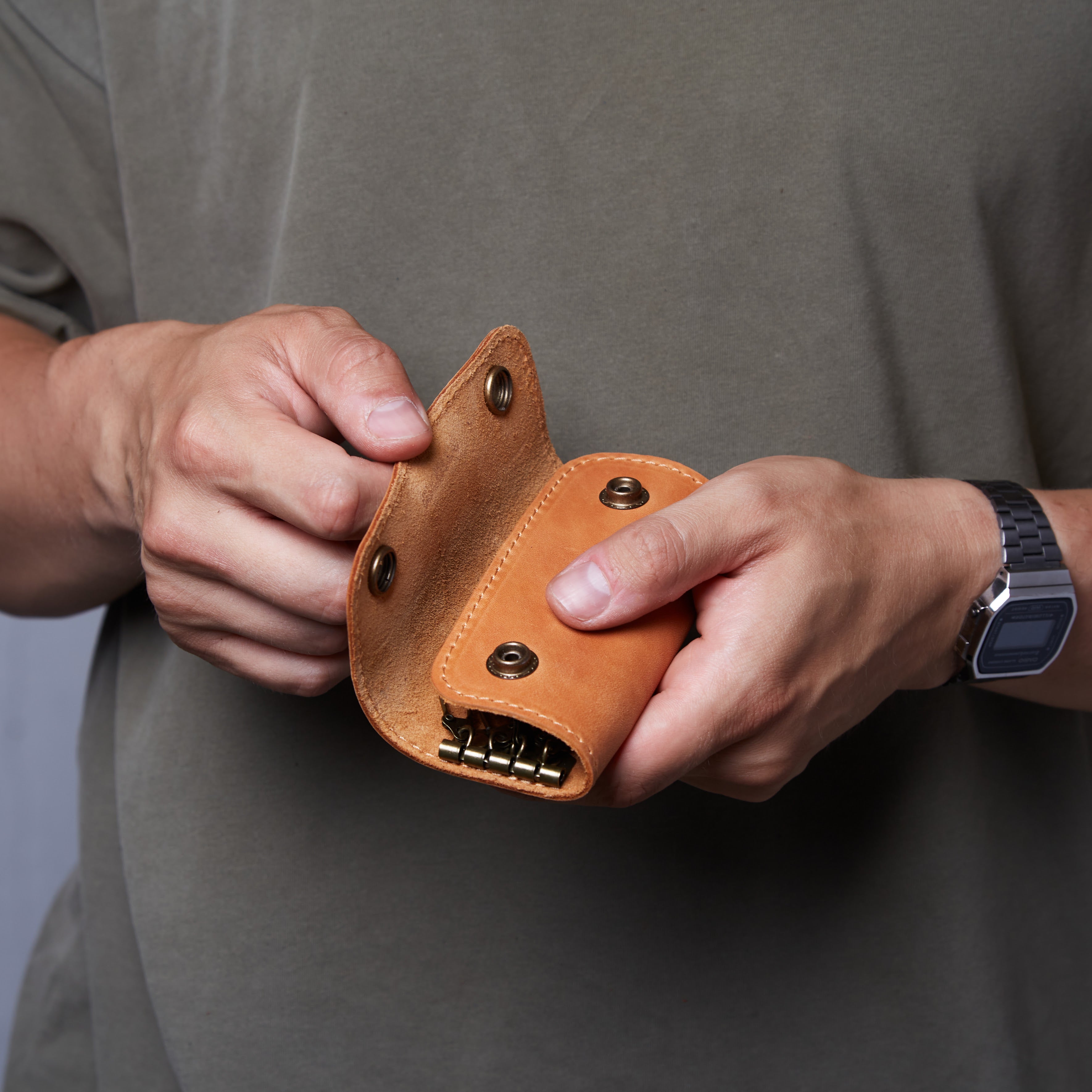 Ключница Woody,коньяк (винтажный)