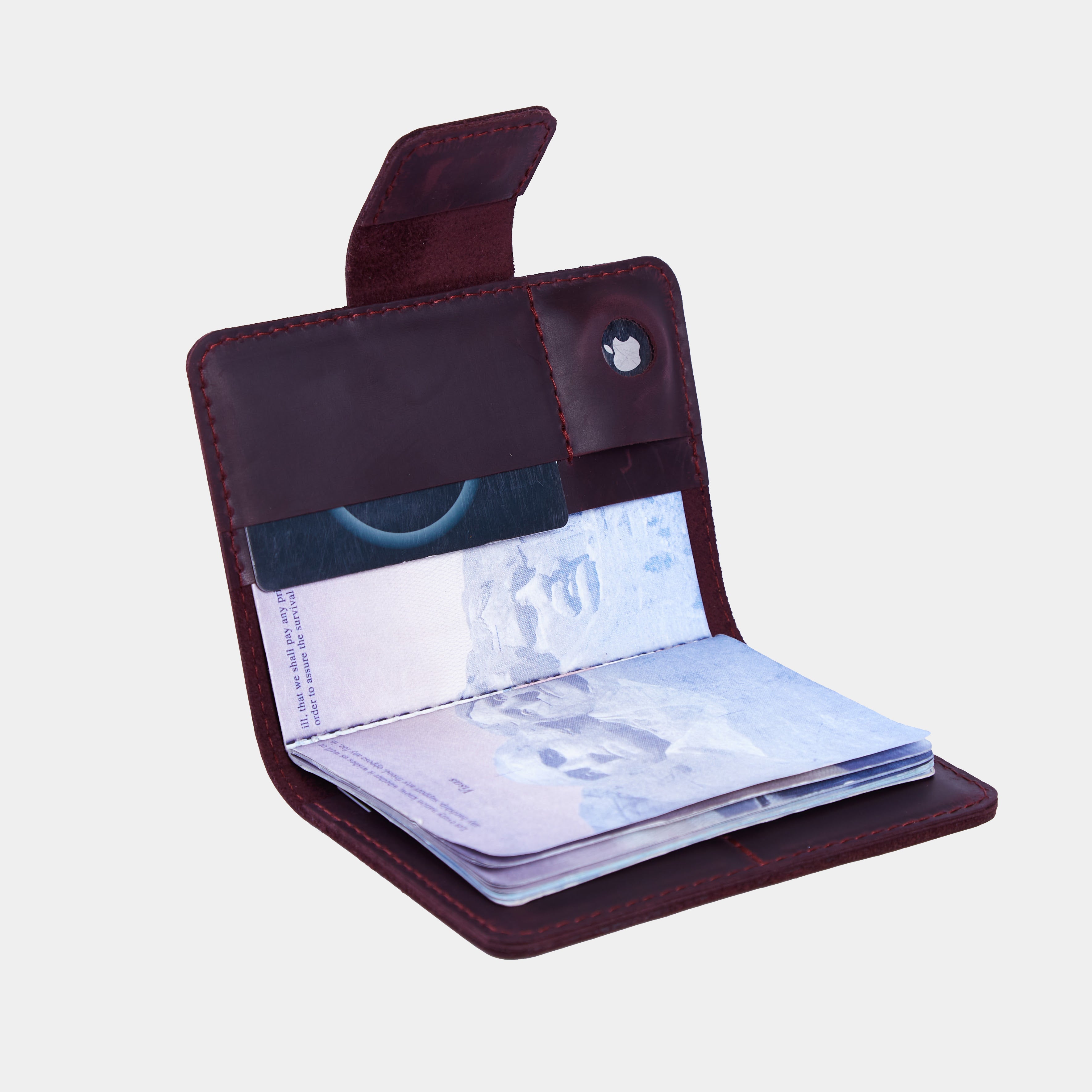 Обкладинка на паспорт Smart Journey, бордо (вінтажний)