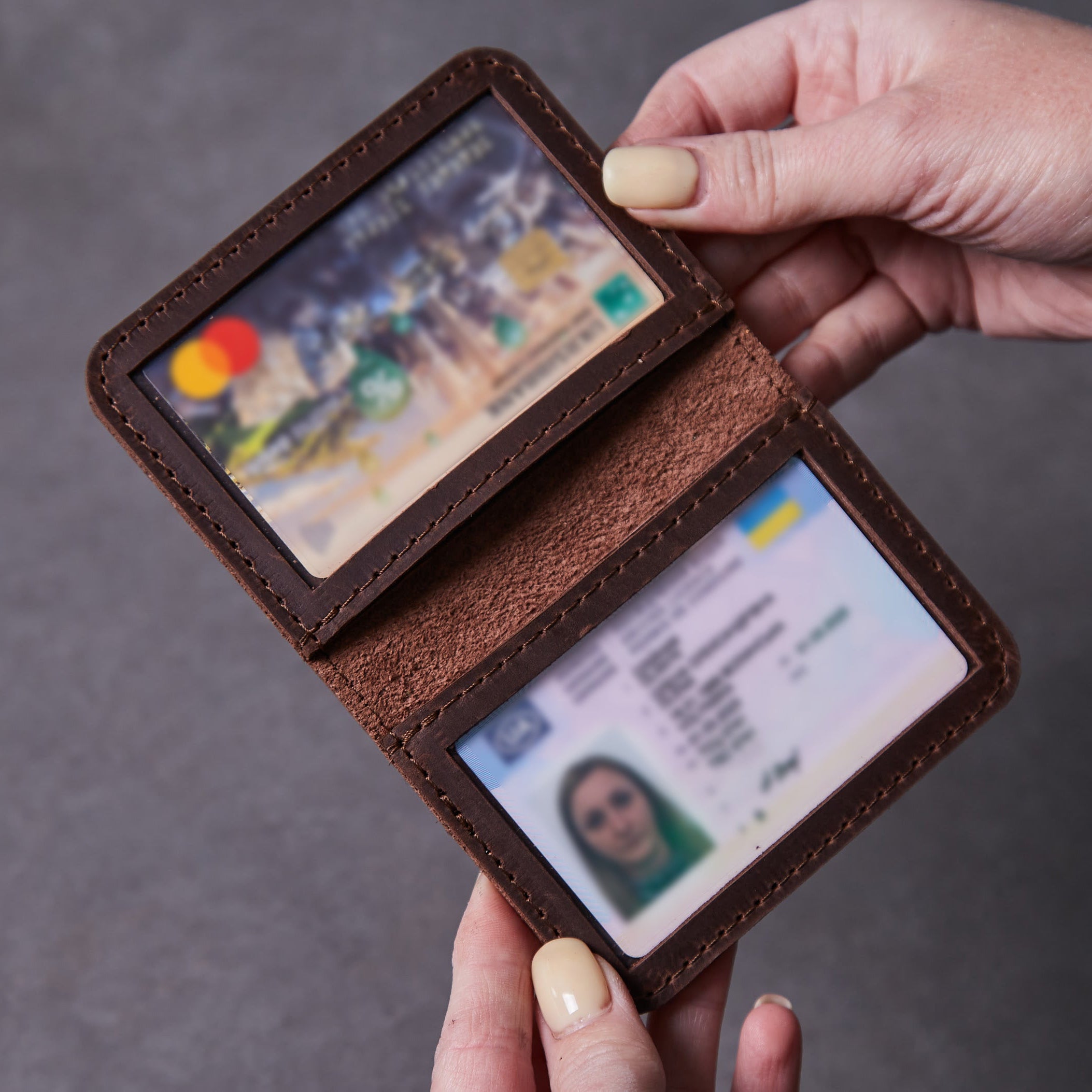 Обложка для ID-паспорта и водительского удостоверения, коричневый (винтажный)