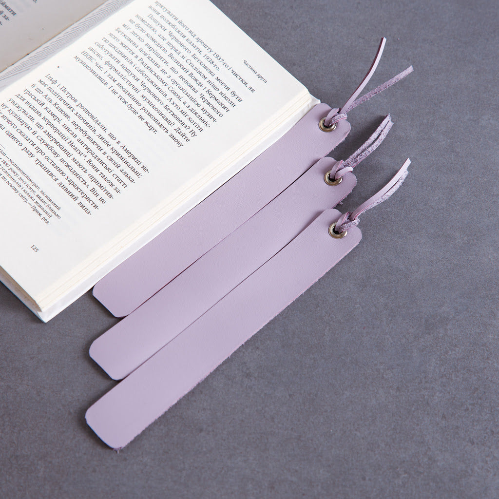 Закладки для книг из классической кожи длинные (сет из 3 шт.)