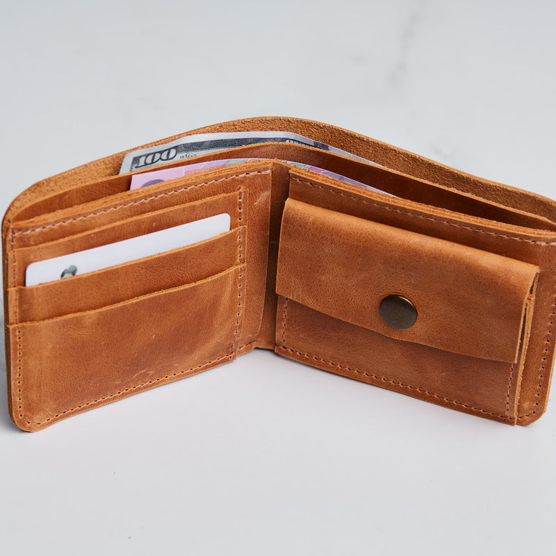 Шкіряний міні гаманець з двома відділеннями для купюр «Джек» Jack