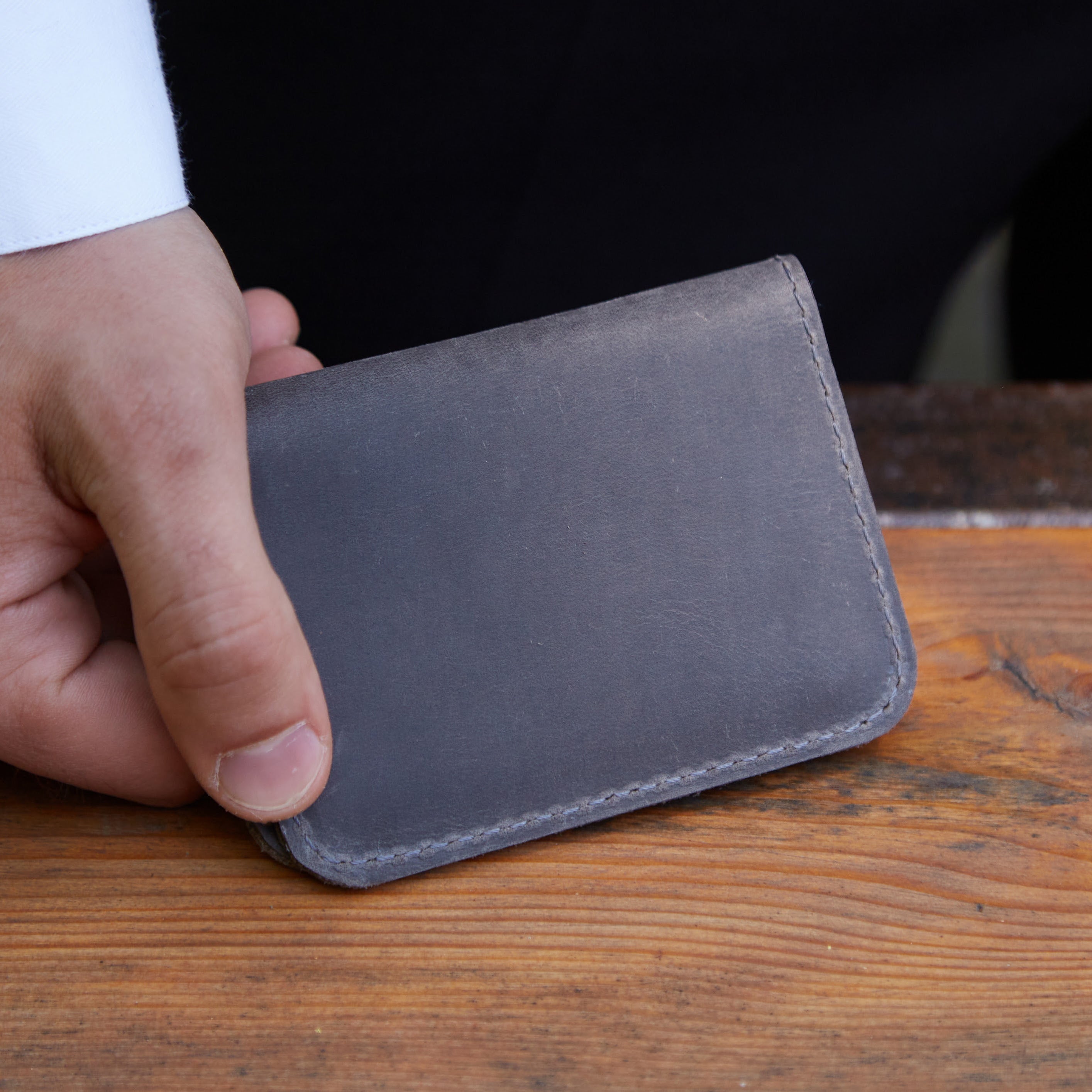 Обкладинка для ID-паспорта та водійського посвідчення, сірий (вінтажний)