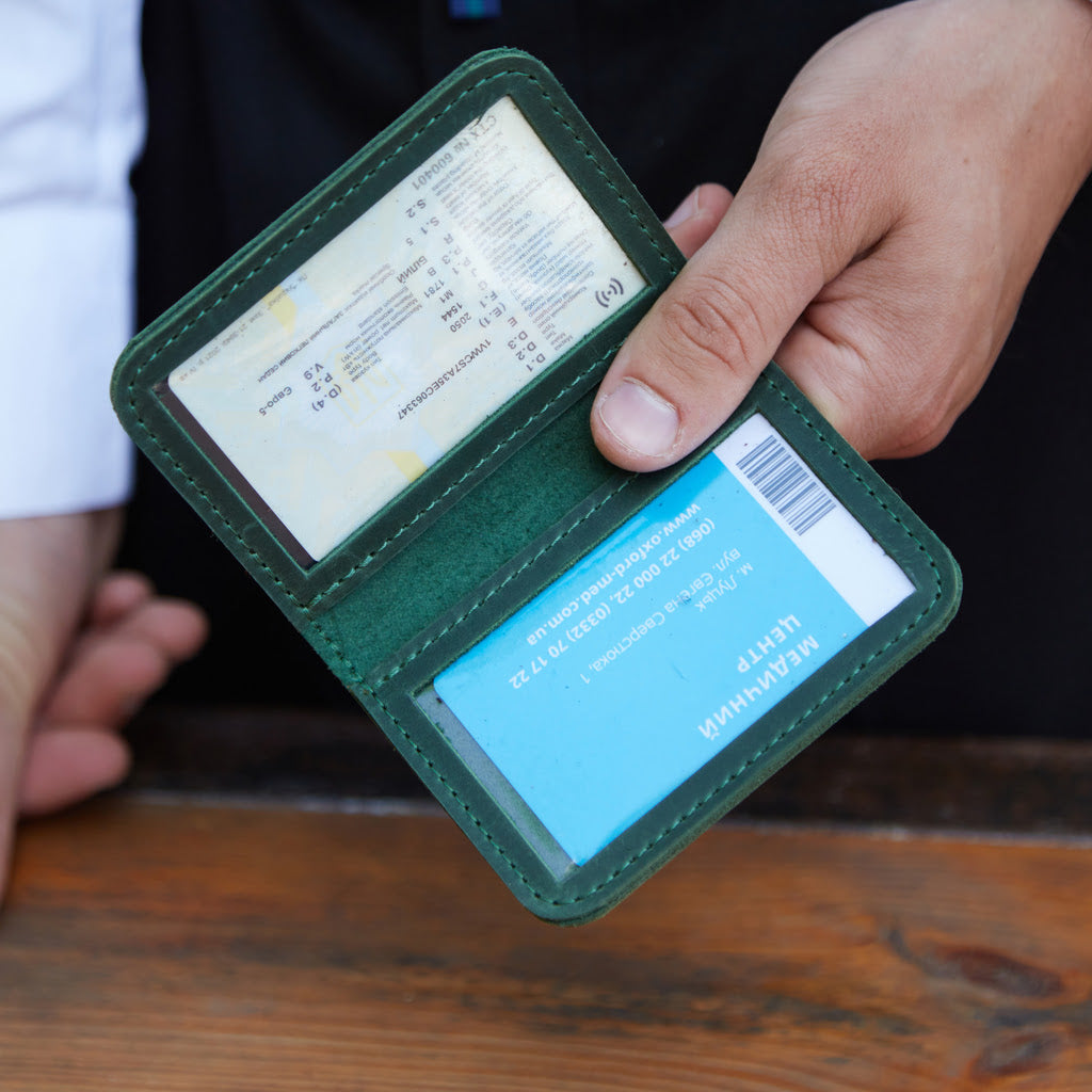 Шкіряна обкладинка для ID-паспорта та водійського посвідчення