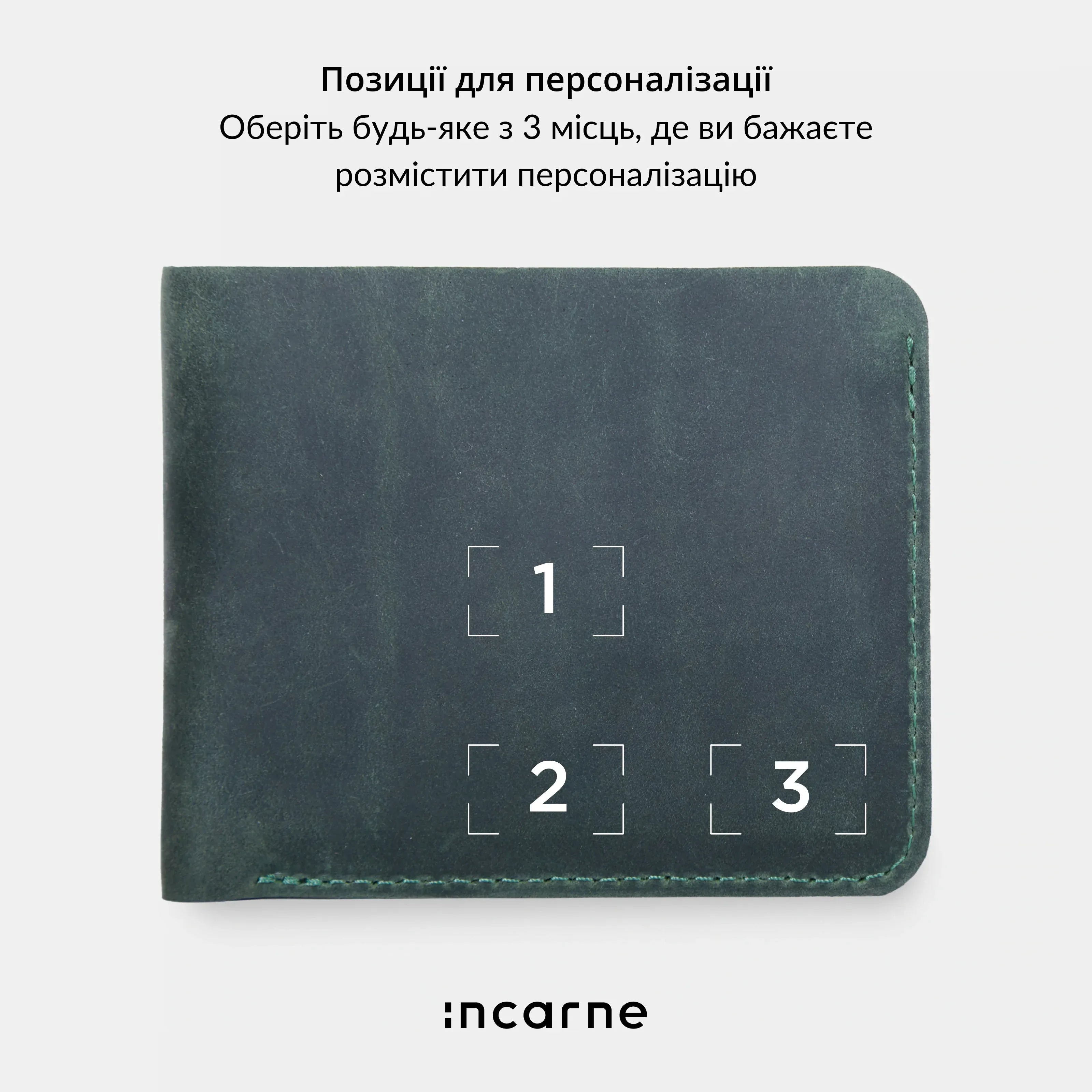 Зелений гаманець Jack з вінтажної шкіри на світлому фоні, фактурна поверхня та лаконічний сучасний дизайн