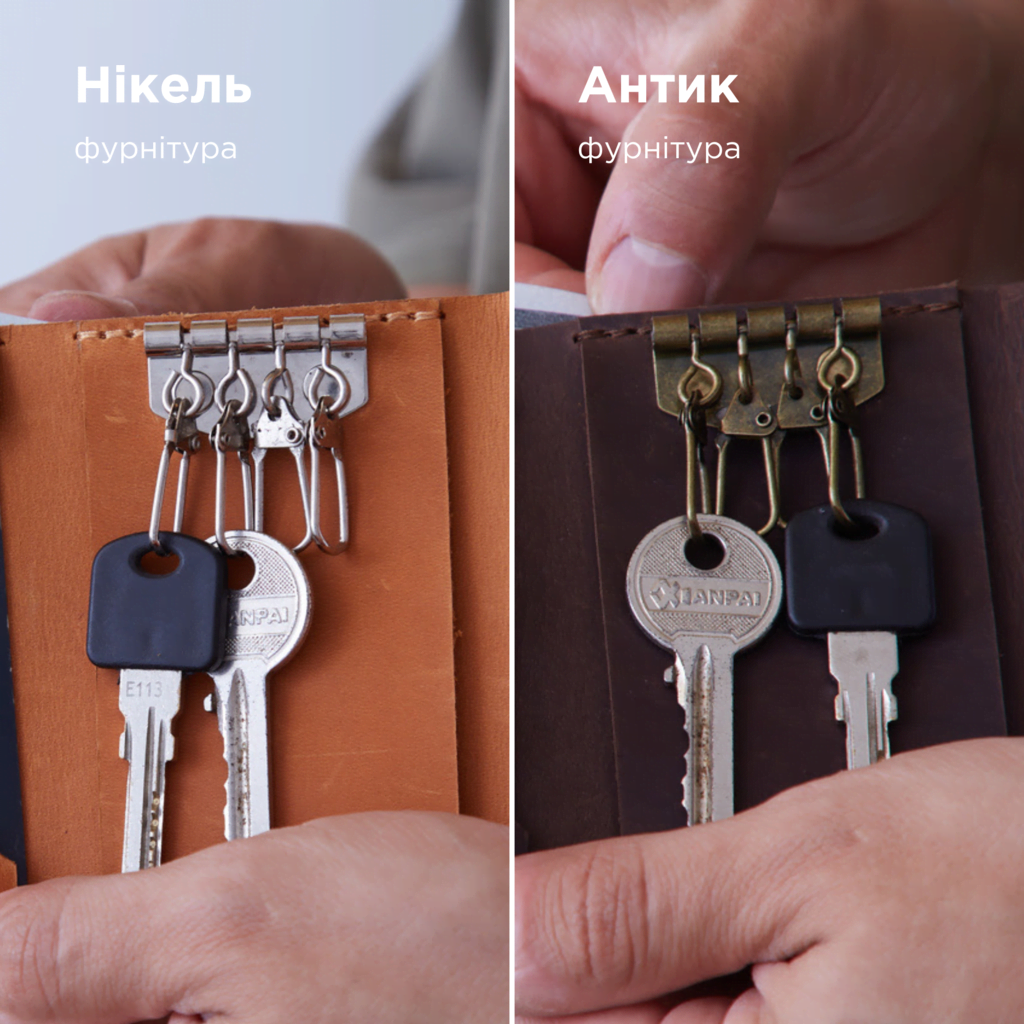 Ключница-кошелек из натуральной винтажной кожи «Кей Плас» Key Plus