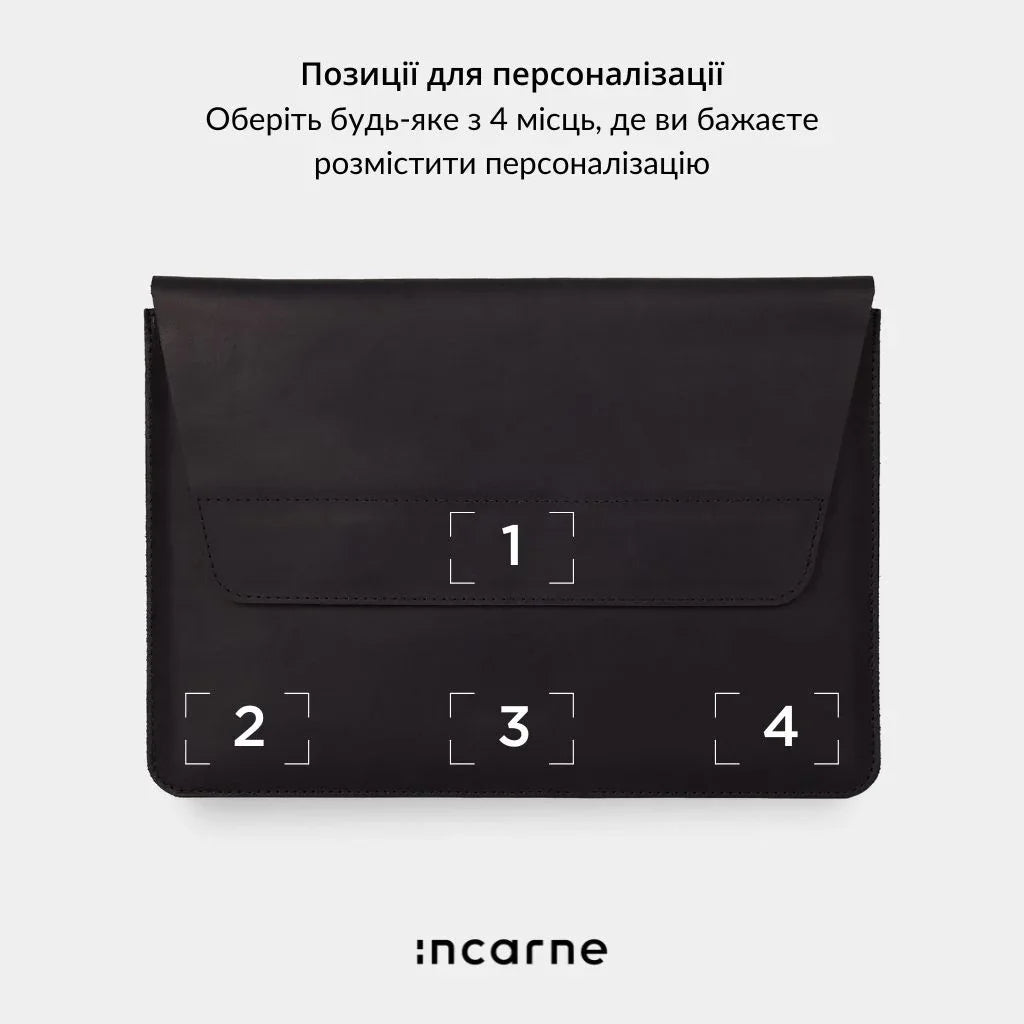 Чохол Line чорний, ретельно прострочений край, преміальний шкіряний рукав для MacBook Pro та Air