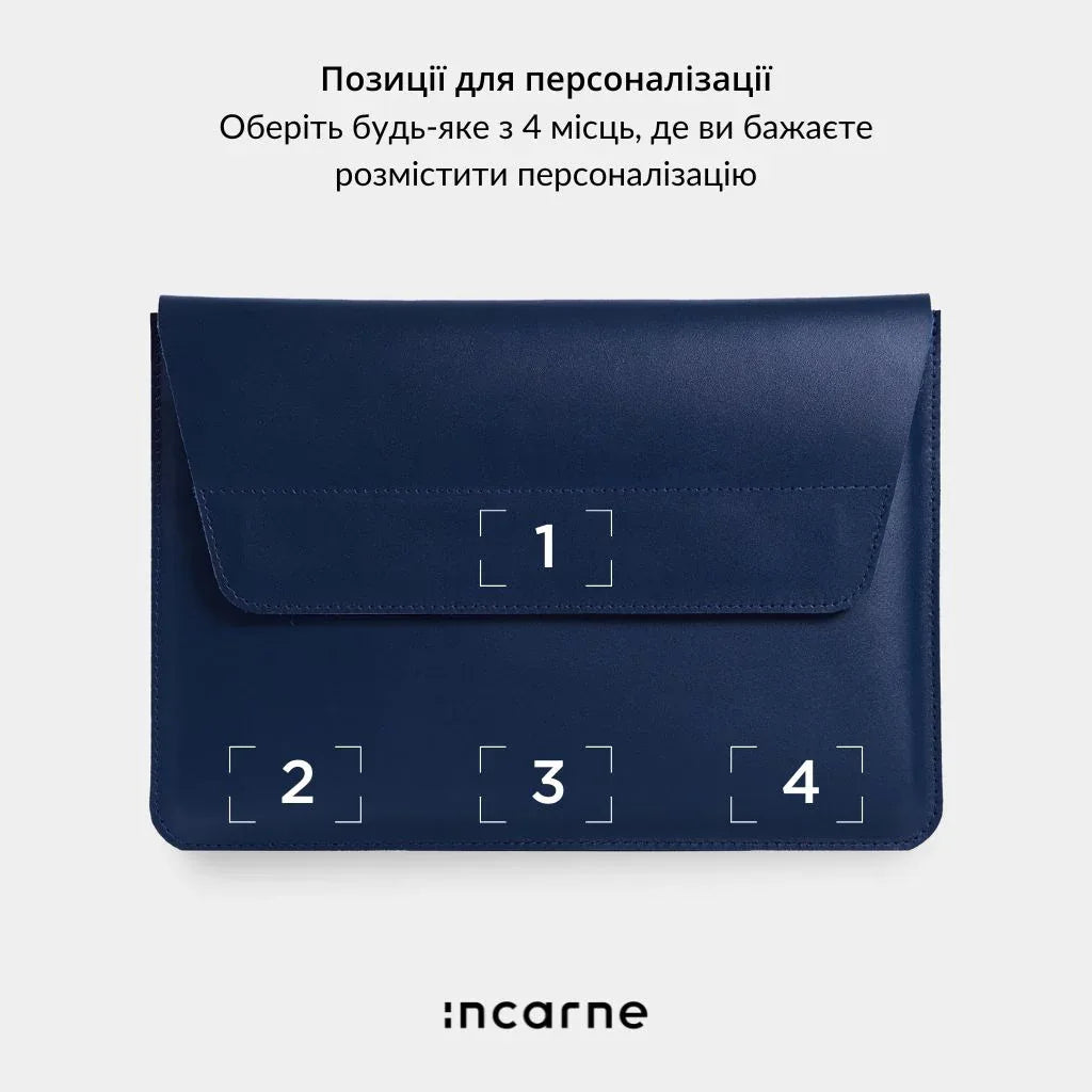 Чохол для ноутбука Line від INCARNE синій, магнітний клапан, стримана класика для щоденного використання