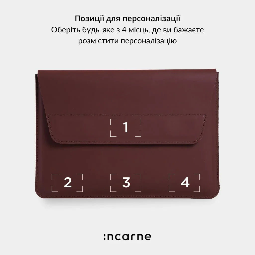 Чохол Line від INCARNE у класичній коричневій шкірі, універсальний захист для ноутбуків MacBook HP Acer
