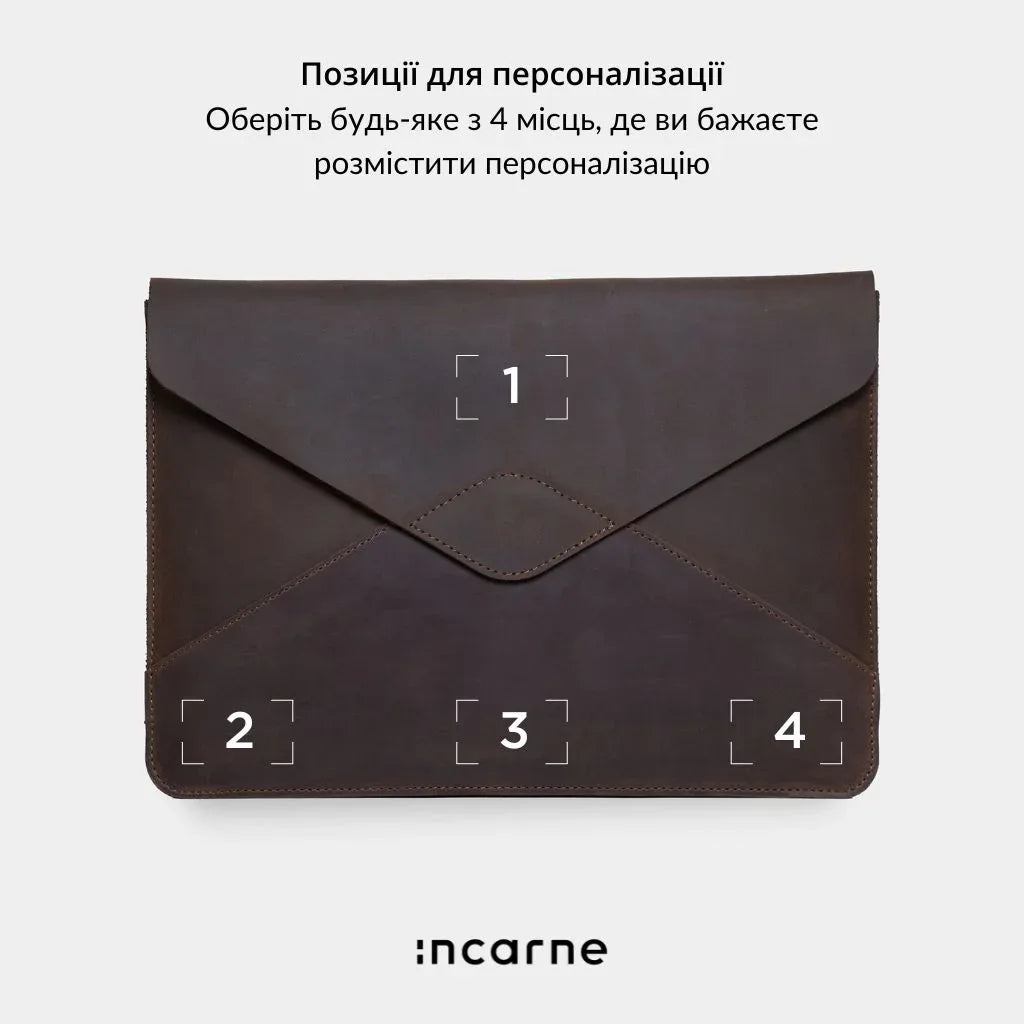 Чоловічий та жіночий чохол для ноутбука Message INCARNE, коричнева вінтажна шкіра, аксесуар для роботи та подорожей