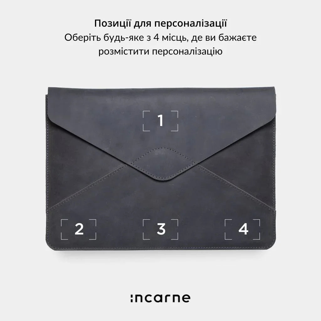 Сірий шкіряний кейс Message для MacBook Air і Pro ручна робота INCARNE стриманий урбаністичний дизайн