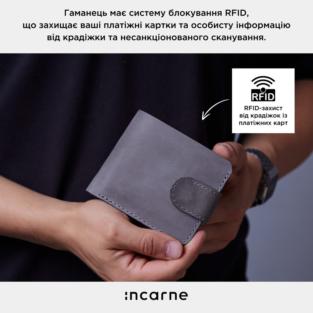 Гаманець «Міні Джек» Mini Jack з RFID-захистом із натуральної вінтажної шкіри