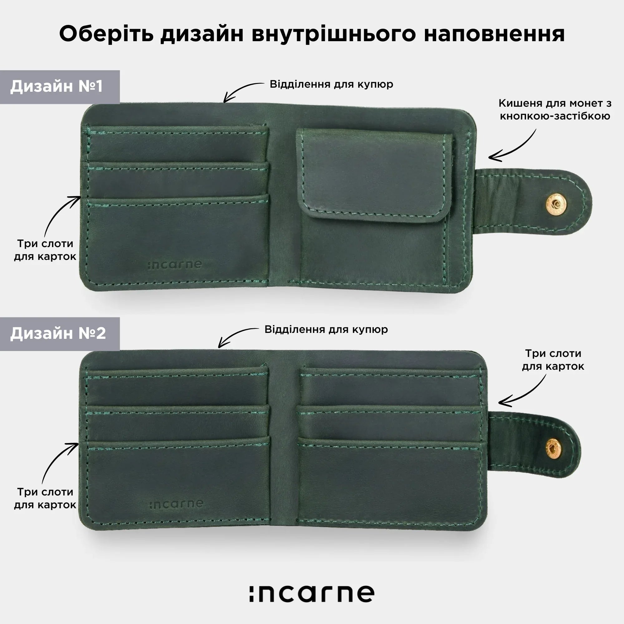 Схема гаманця Mini Jack: варіант з кишенею для монет і модель з трьома слотами для карток, розміри та особливості