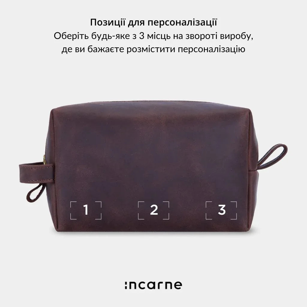 Косметичка-несесер Mirage з натуральної шкіри як подарунок преміум класу у вінтажному стилі від бренду INCARNE