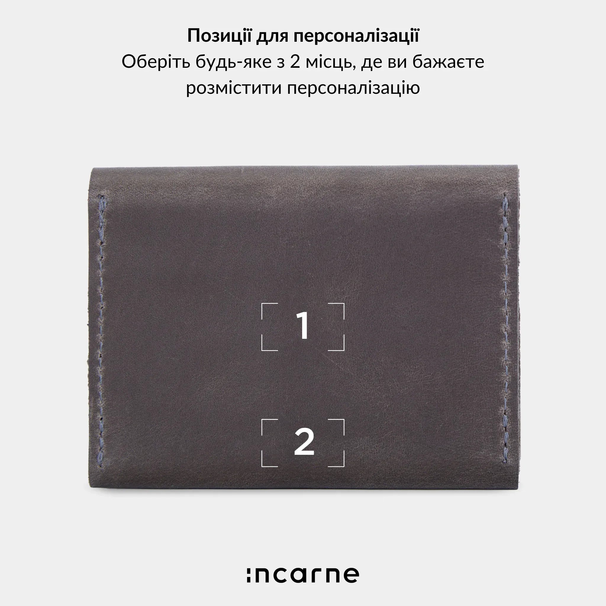 Персоналізований гаманець Lean сірий vintage з можливістю тиснення ініціалів, натуральна шкіра