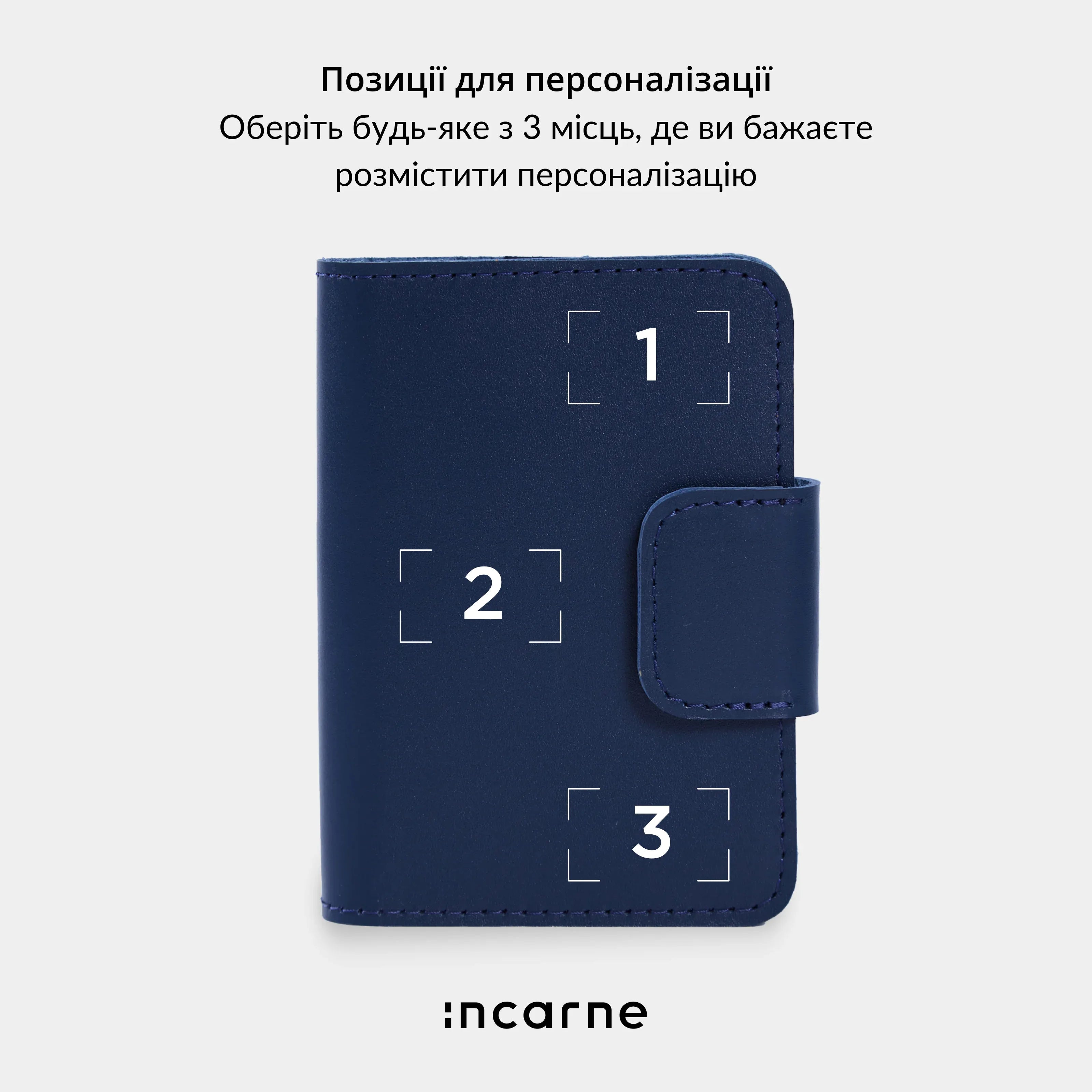 Обкладинка Smart Journey синього кольору з тримачем для AirTag, аксесуар з натуральної шкіри українського бренду INCARNE