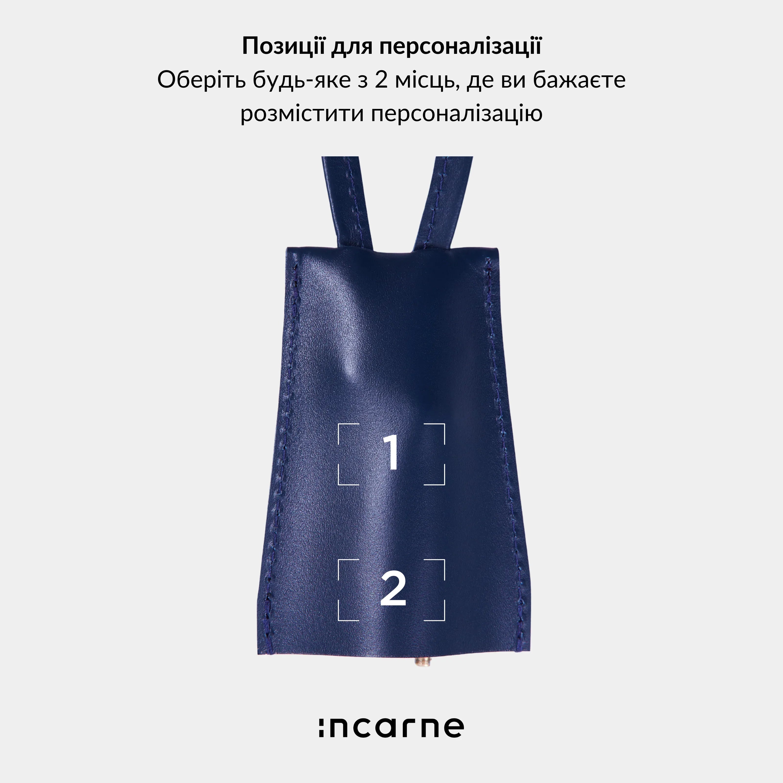 Схема розмірів і характеристик шкіряної ключниці Home INCARNE українською мовою