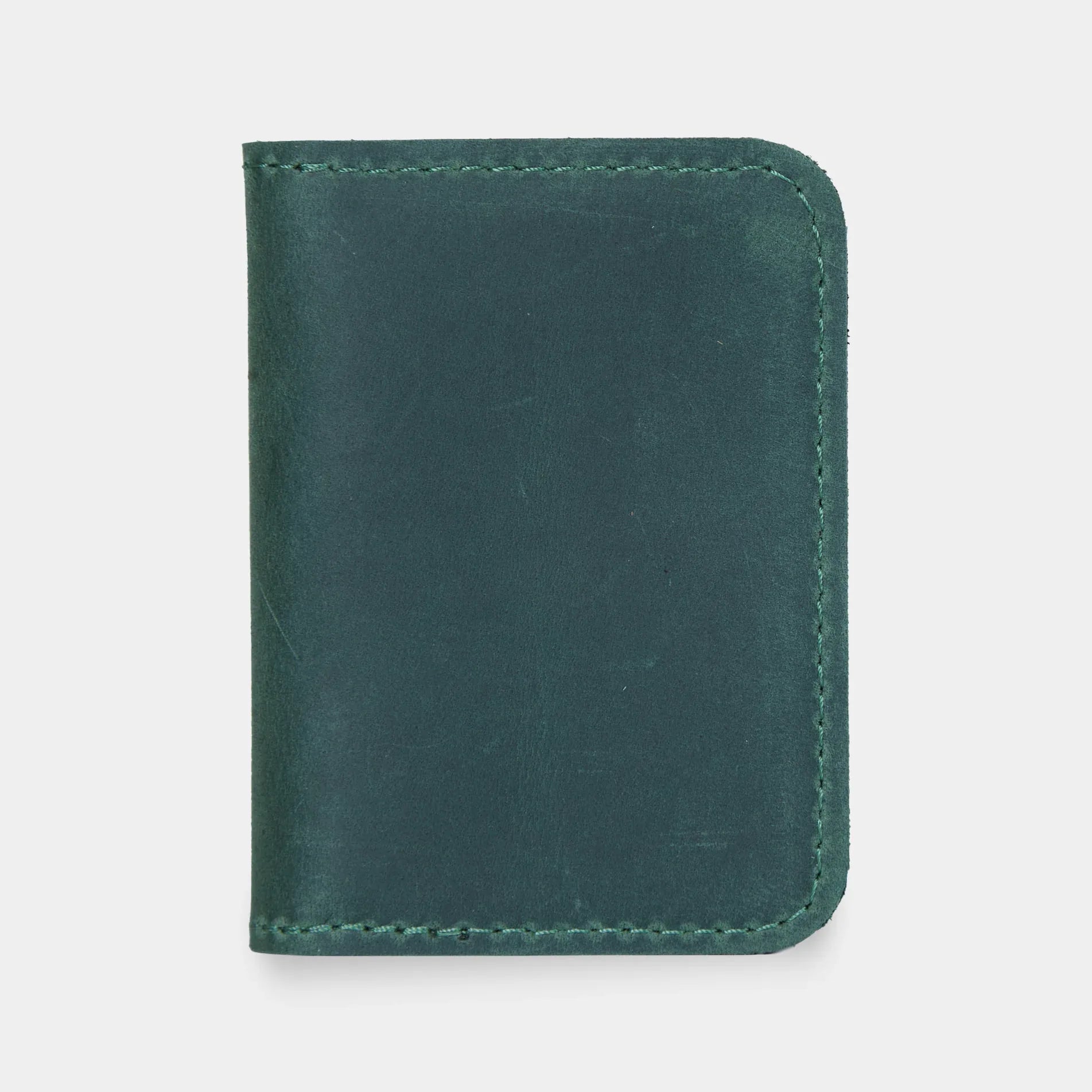 Зелена вінтажна шкіряна обкладинка INCARNE для ID-паспорта та водійського, мінімалістичний дизайн