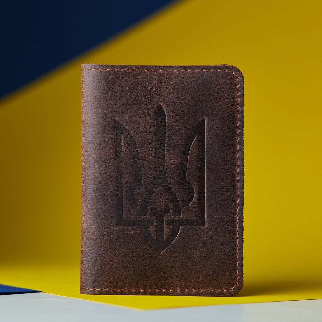 Патріотична обкладинка на паспорт із тризубом України