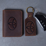 Подарочный набор: обложка для водительского удостоверения + кожаный брелок «Key»