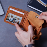 Шкіряний гаманець «Джек Фото» Jack Photo з металевою фотокарткою