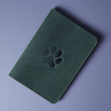 Кожаная обложка для ветеринарного паспорта «Поу» Paw