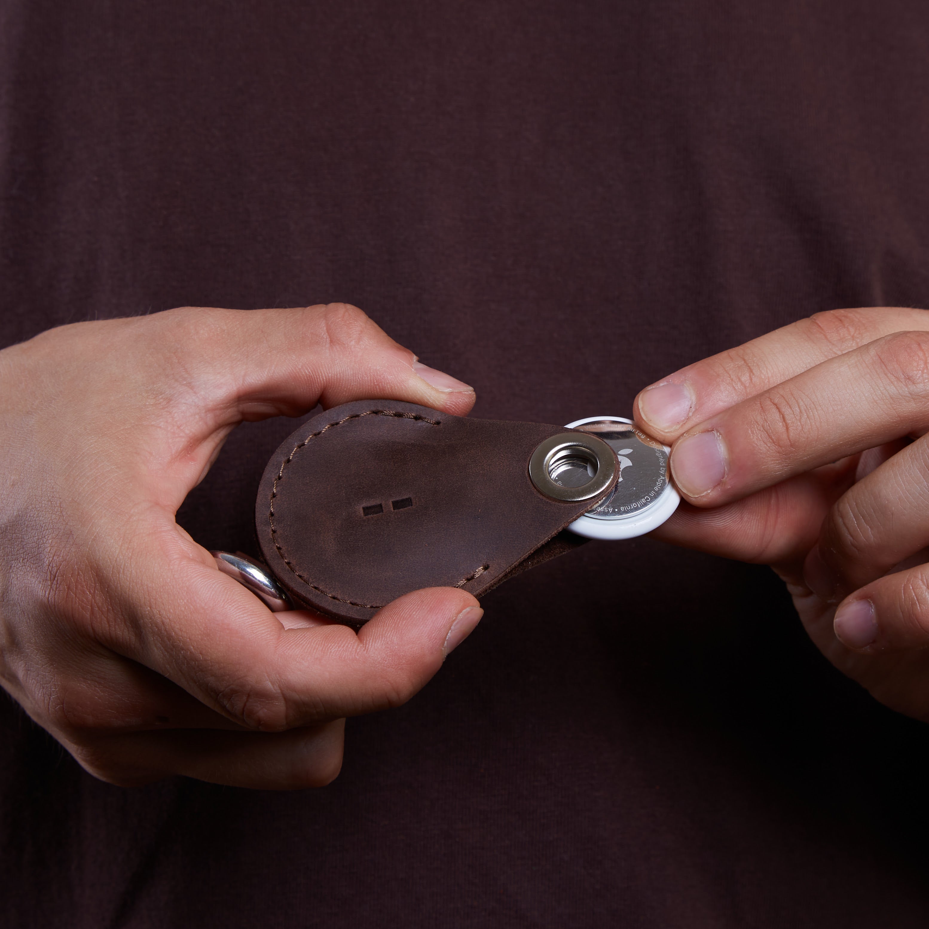 Чохол для AirTag Key Tag, коричневий (вінтажний)