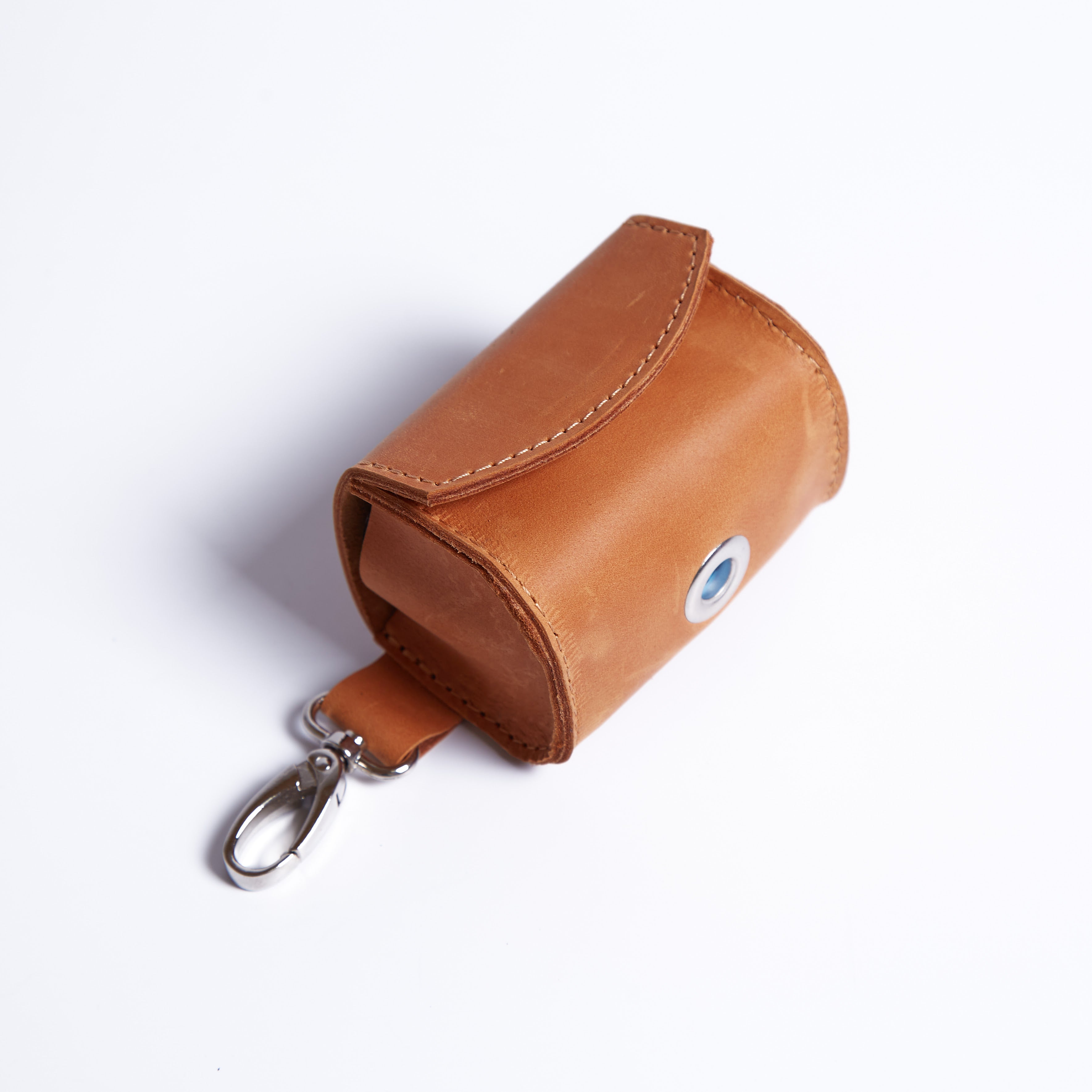 Сумка-брелок для гигиенических пакетов для выгула собак Easy Walk, коньяк (винтажный)