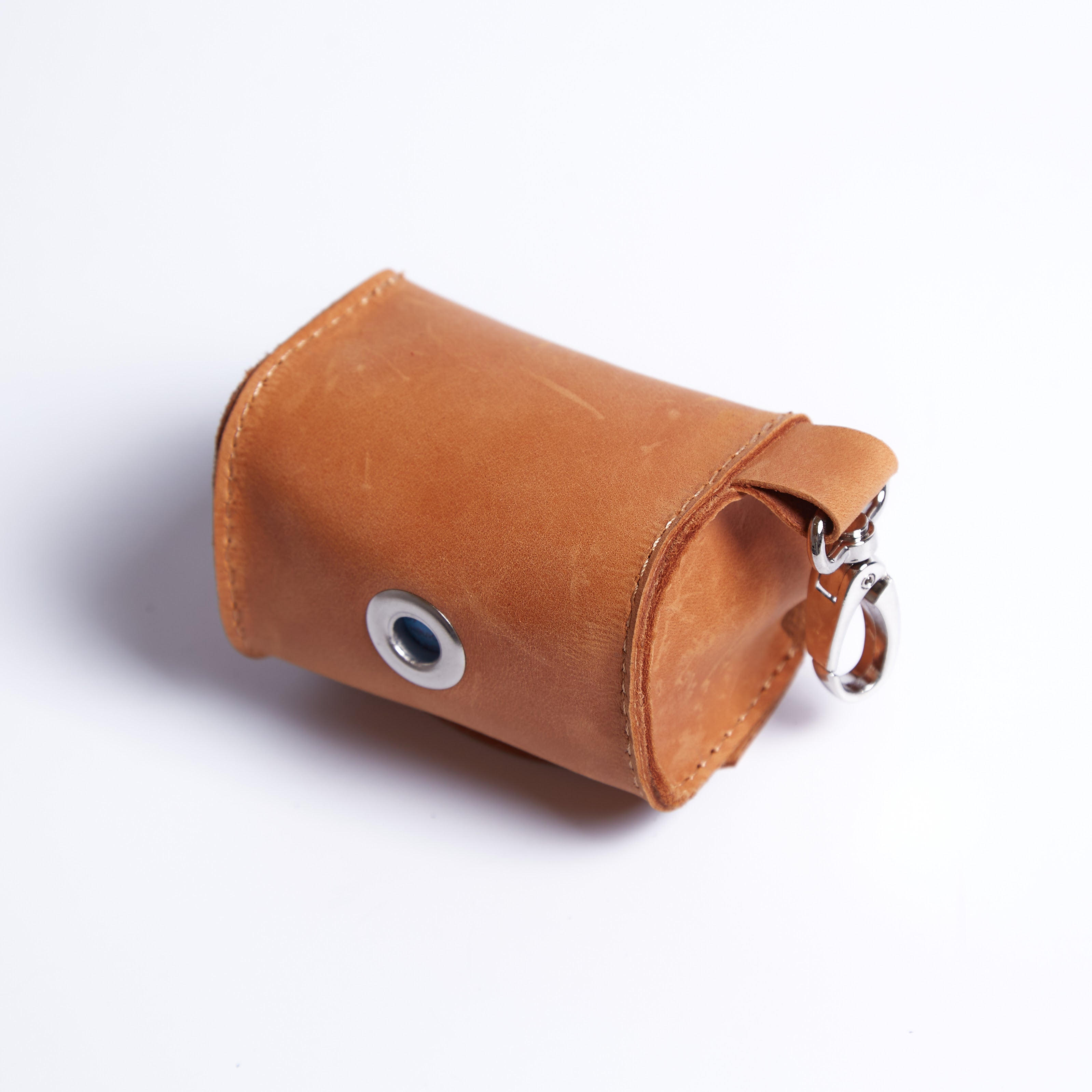 Сумка-брелок для гигиенических пакетов для выгула собак Easy Walk, коньяк (винтажный)