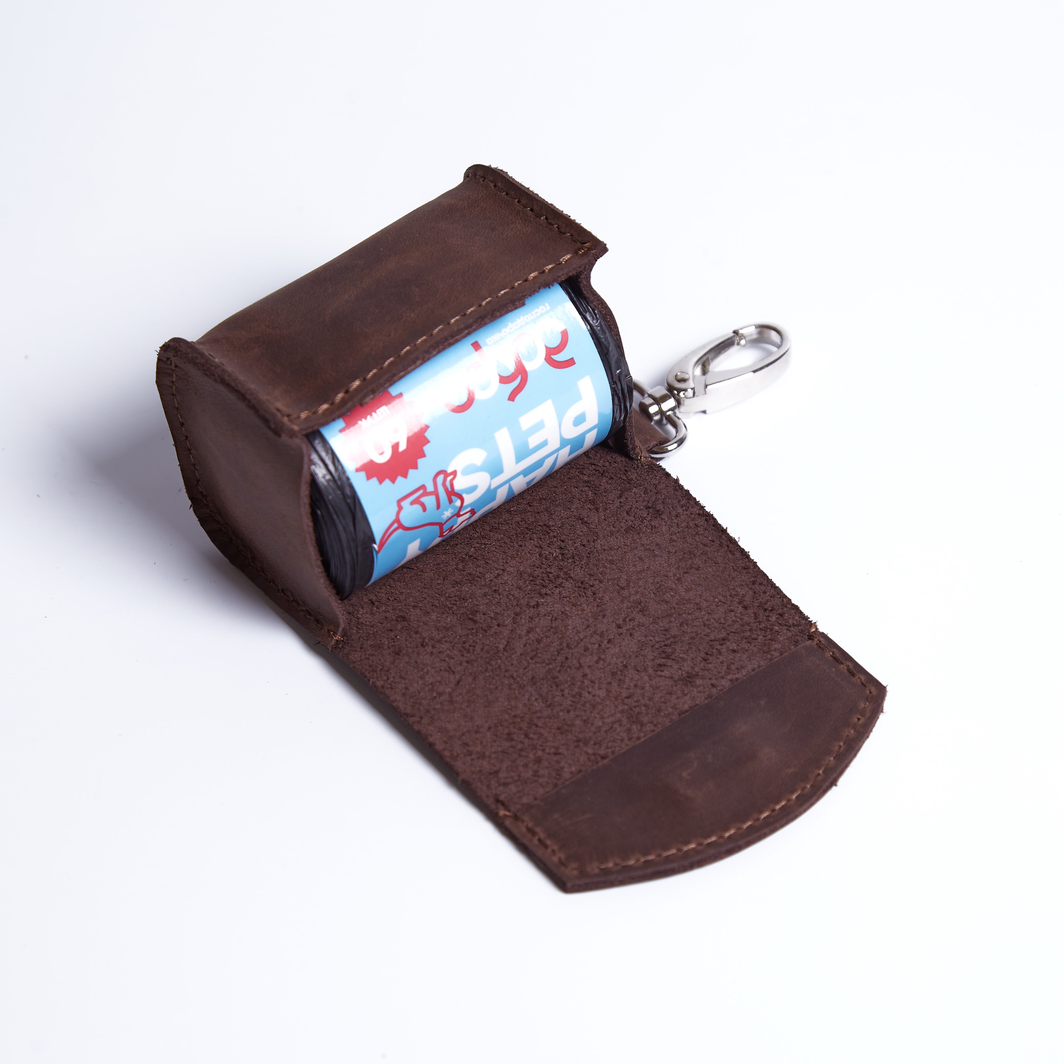 Сумка-брелок для гигиенических пакетов для выгула собак Easy Walk, коричневый (винтажный)