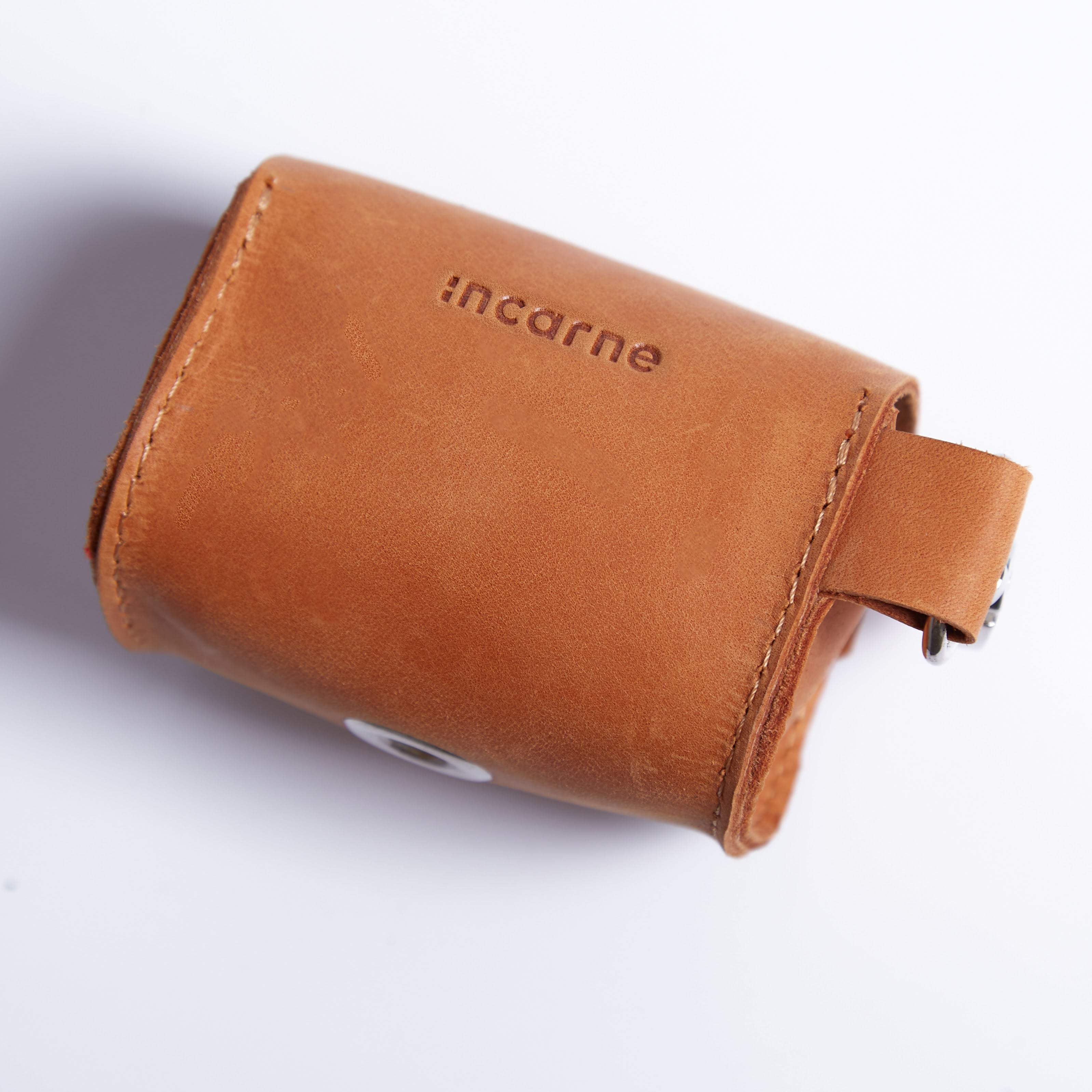 Сумка-брелок для гигиенических пакетов для выгула собак Easy Walk, коньяк (винтажный)