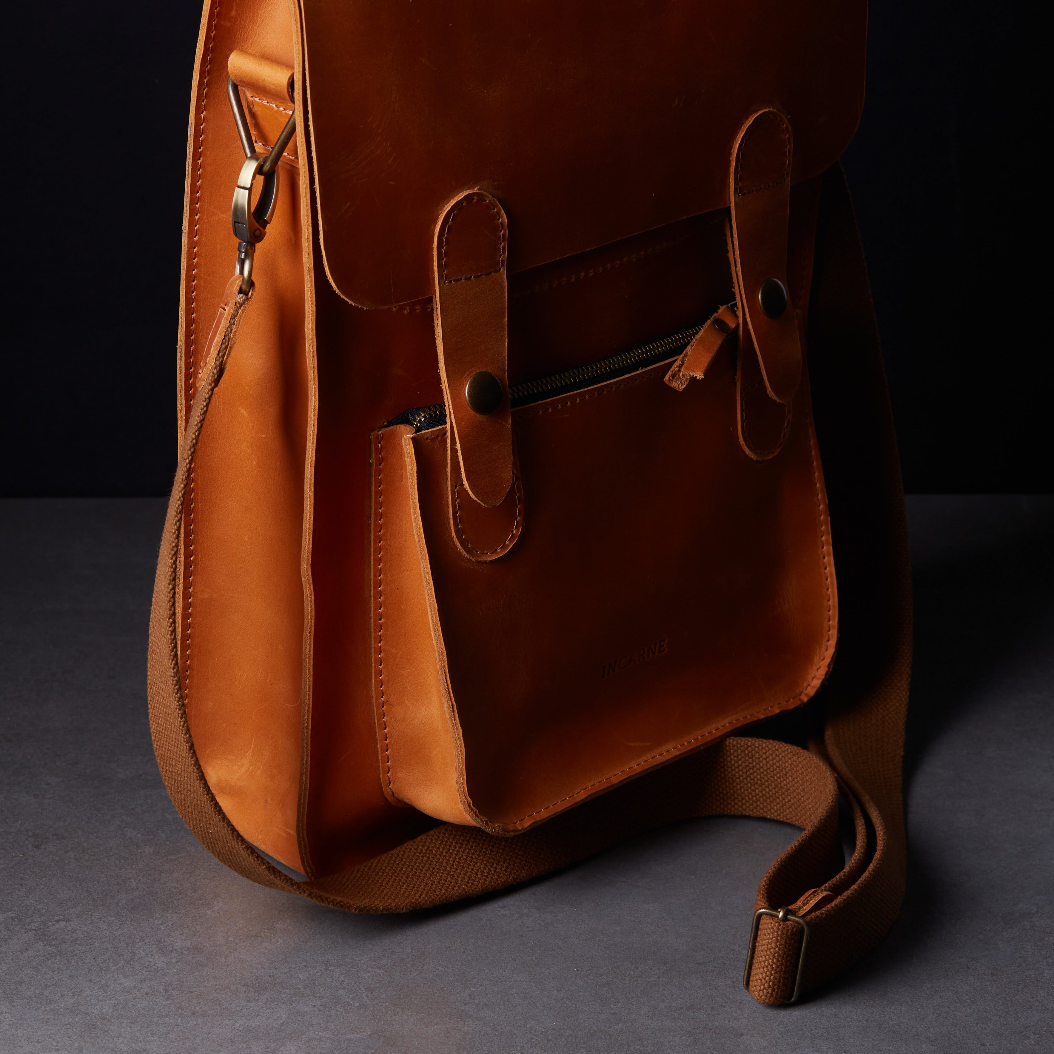 Сумка-трансформер Brit, коньяк (вінтажний)