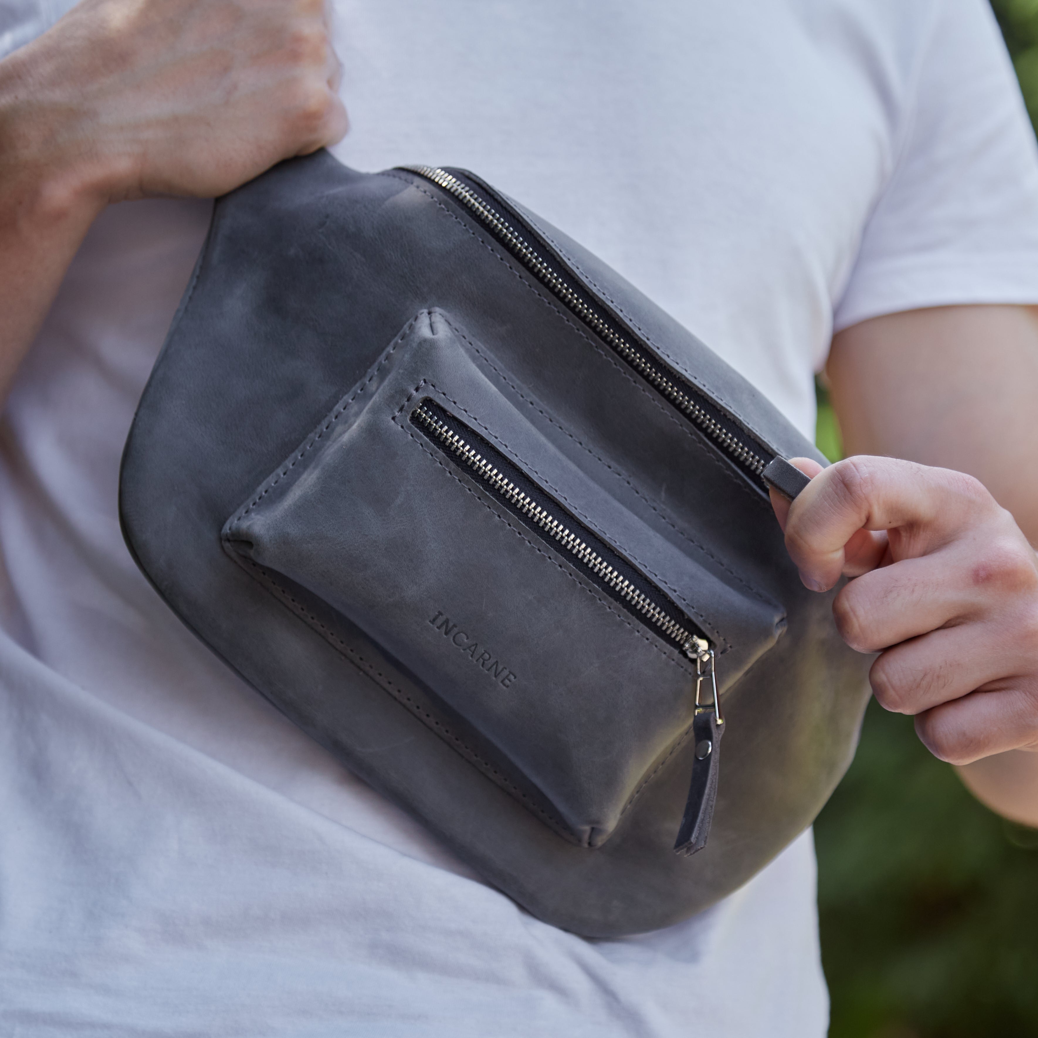 Поясна сумка Beltee, сірий (вінтажний)