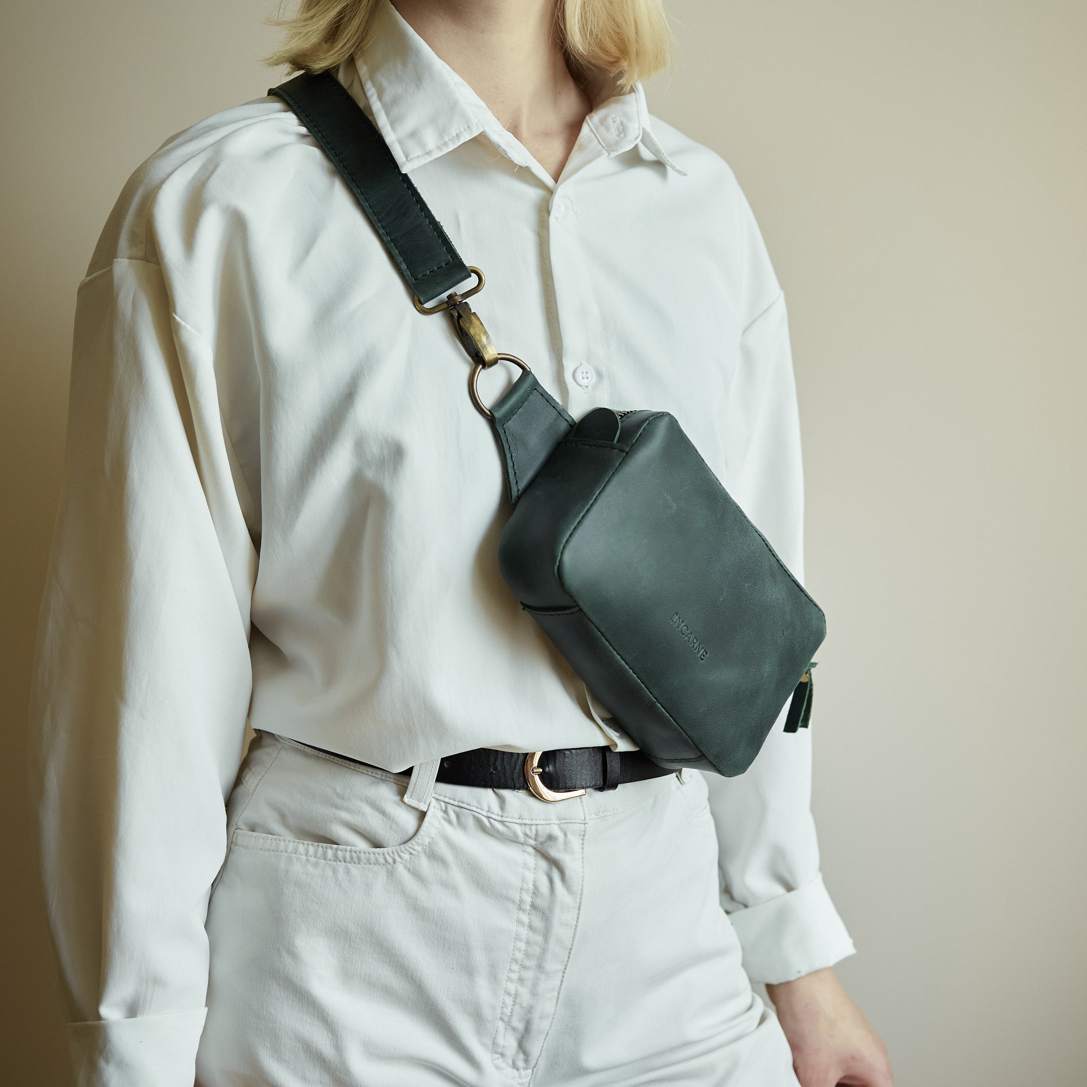 Поясна сумка Block, зелений (вінтажний)