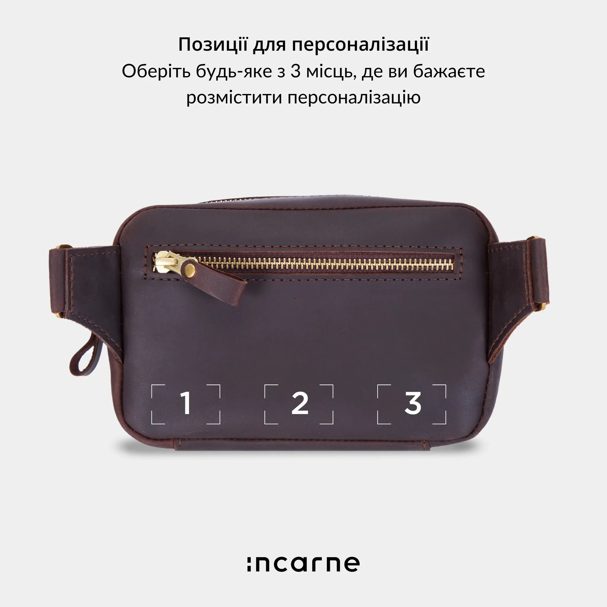 Деталь сумки Block INCARNE крупним планом, натуральна коричнева шкіра, рівні шви та акуратна фурнітура