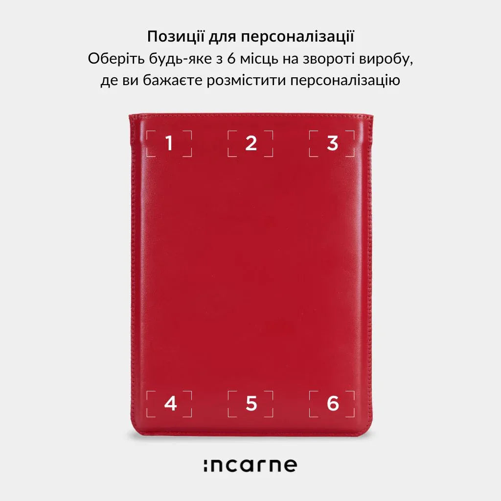Персоналізований червоний чохол ClineUp з тисненням ініціалів, ідея практичного ділового подарунка