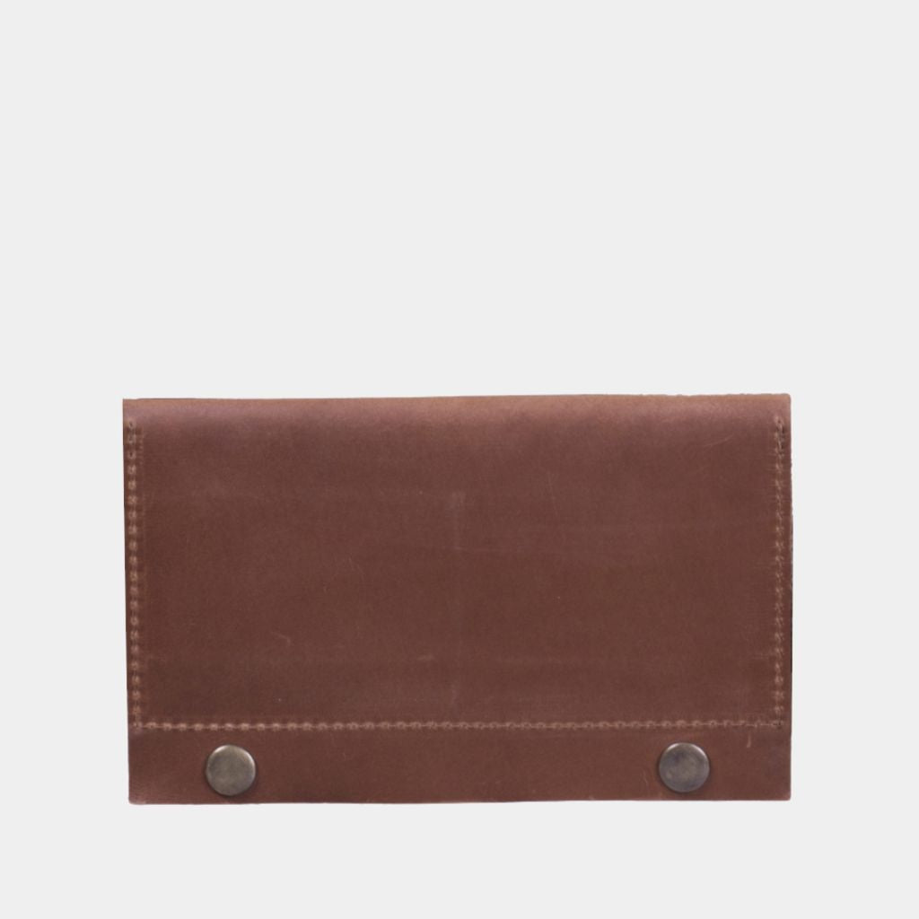 Шкіряний гаманець для готівки та документів, коньяк (вінтажний)