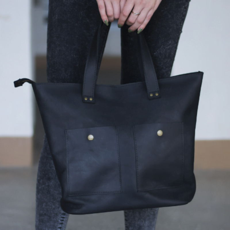 Большая вместительная кожаная женская сумка «Elegant»
