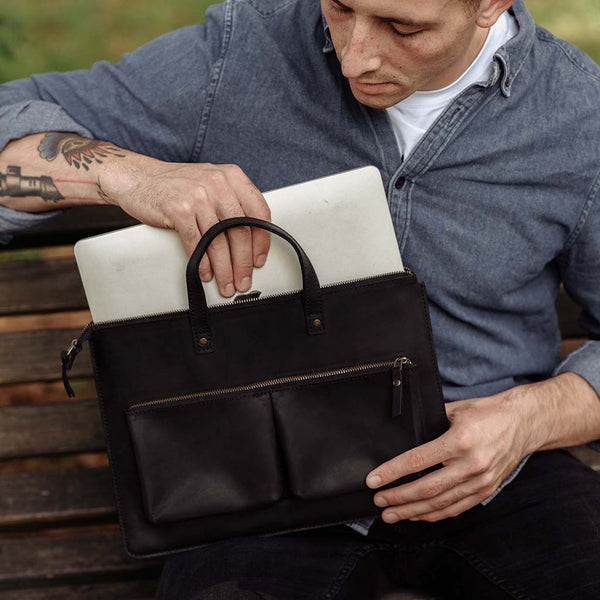 Шкіряна сумка-чохол для MacBook «Брейв» Brave