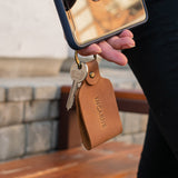 Кожаный брелок с именным тиснением «Кей» Key