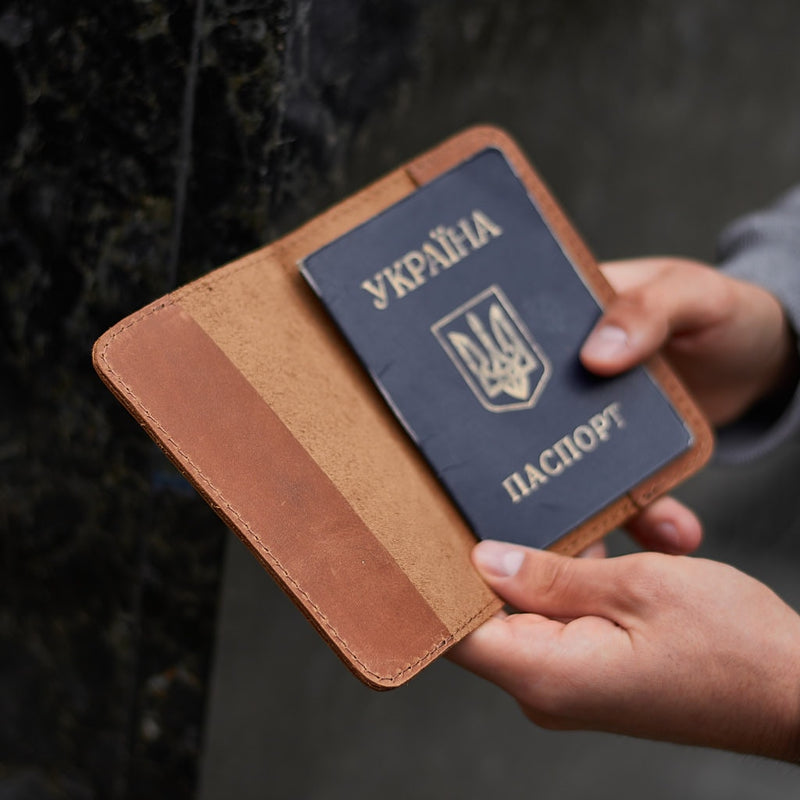 Кожаный чехол на паспорт «Бали» Bali без застежки
