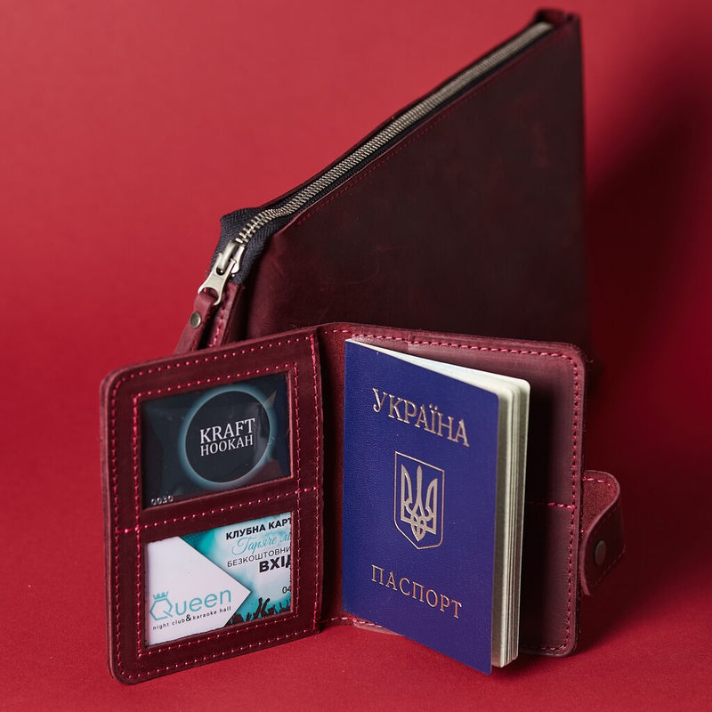 Подарунковий набір: косметичка «Муа» Mua + обкладинка на паспорт «Амстердам» Amsterdam